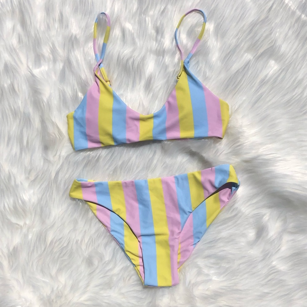 2/$20 Colorful Striped Bikini - NWOT